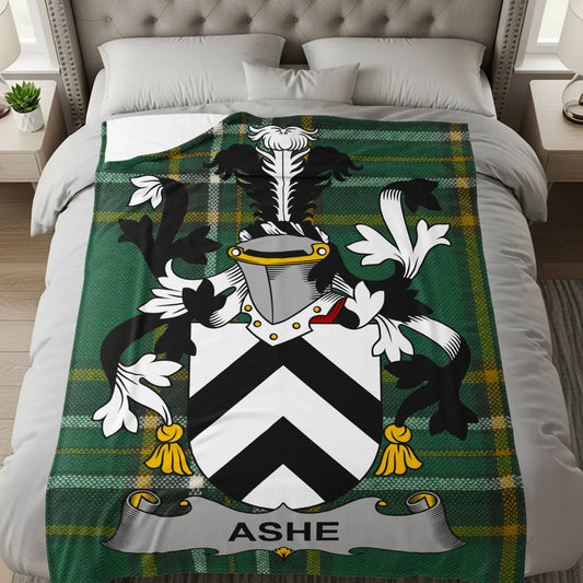 Ashe Family Crest Tartan Blanket Home Decor product