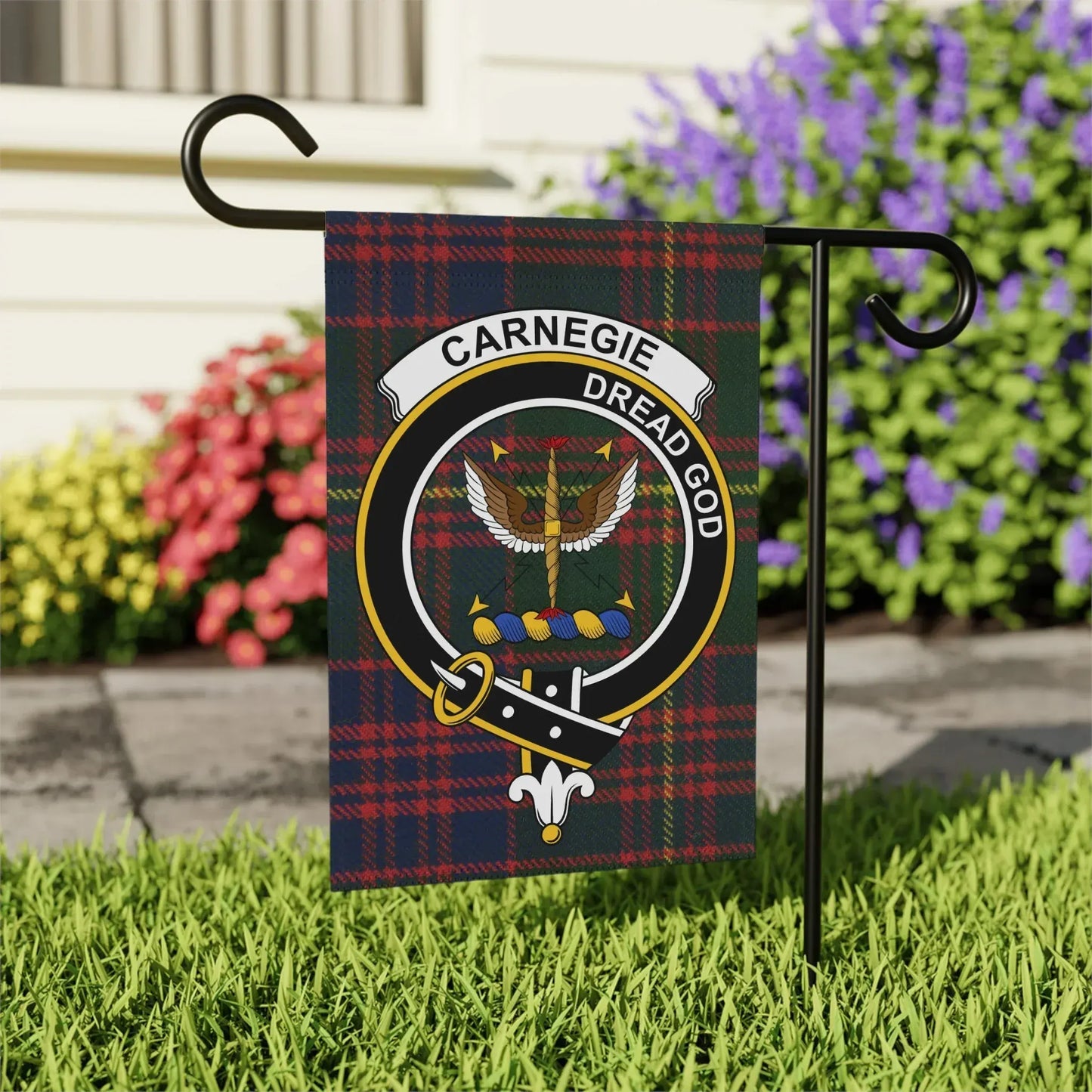 Carnegie Dread God Crest Garden Flag product