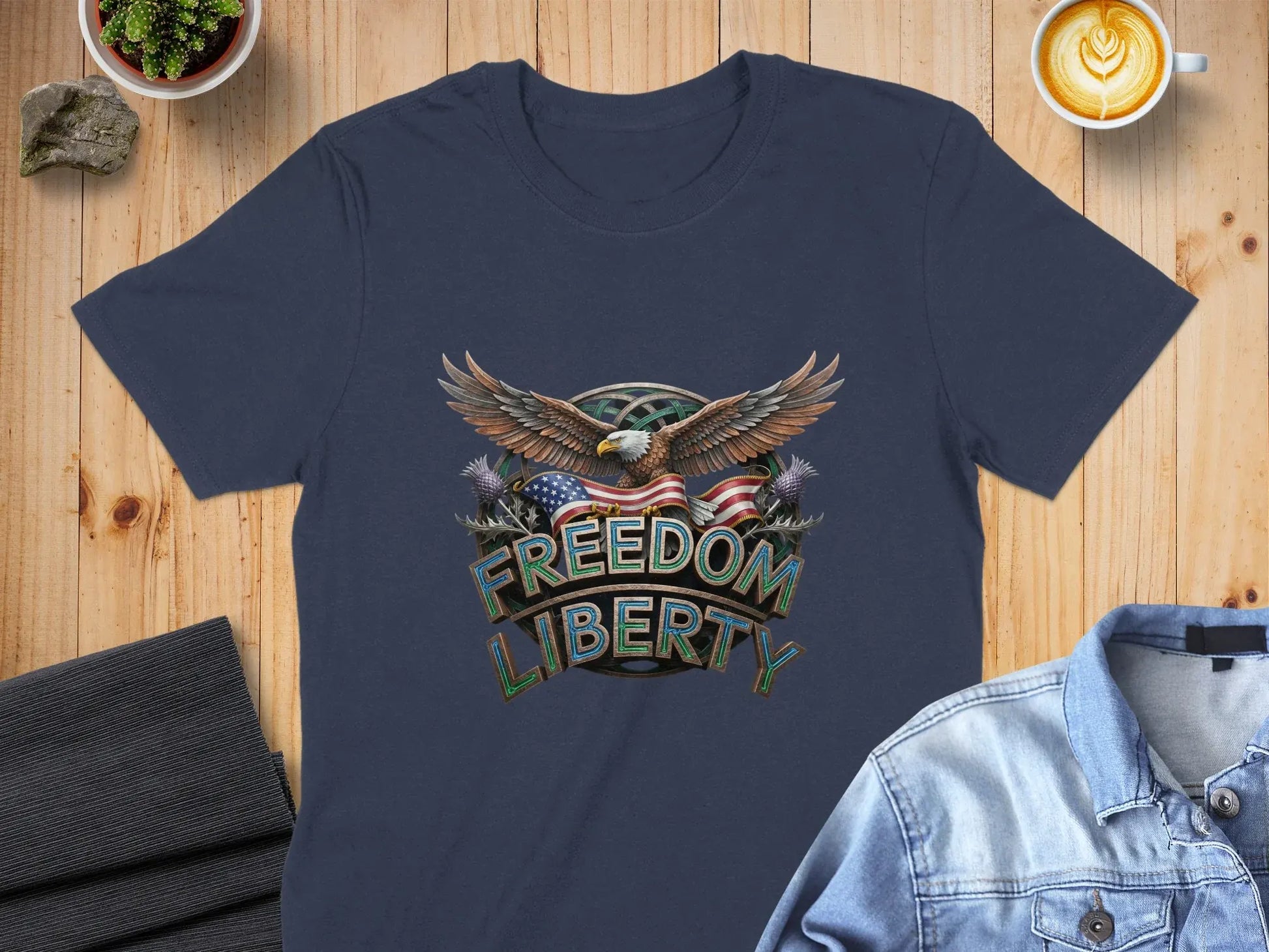 Freedom Liberty Eagle Graphic Tee Shirt product type
