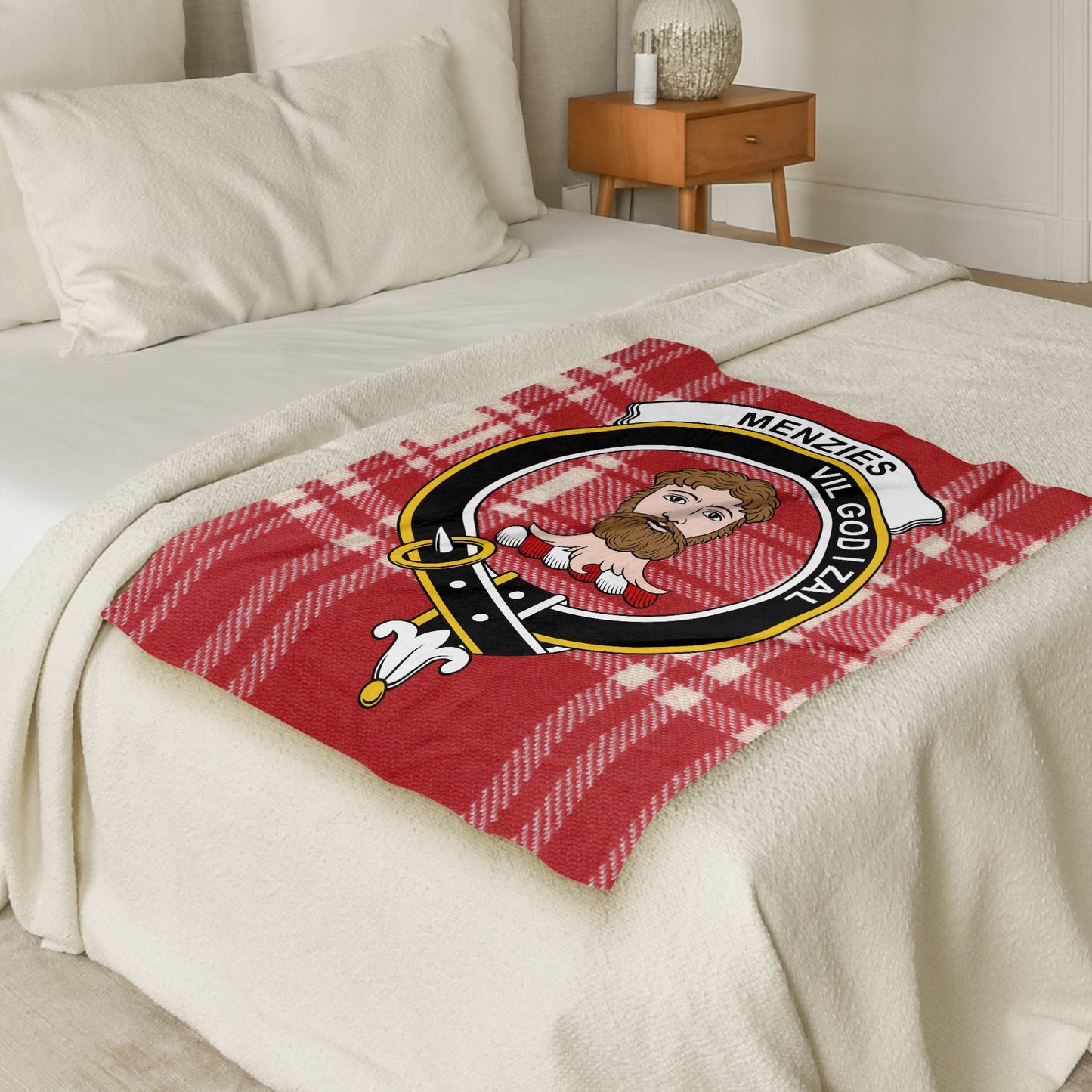 Scottish Clan Menzies Tartan Throw Blanket - Living Stone Gifts