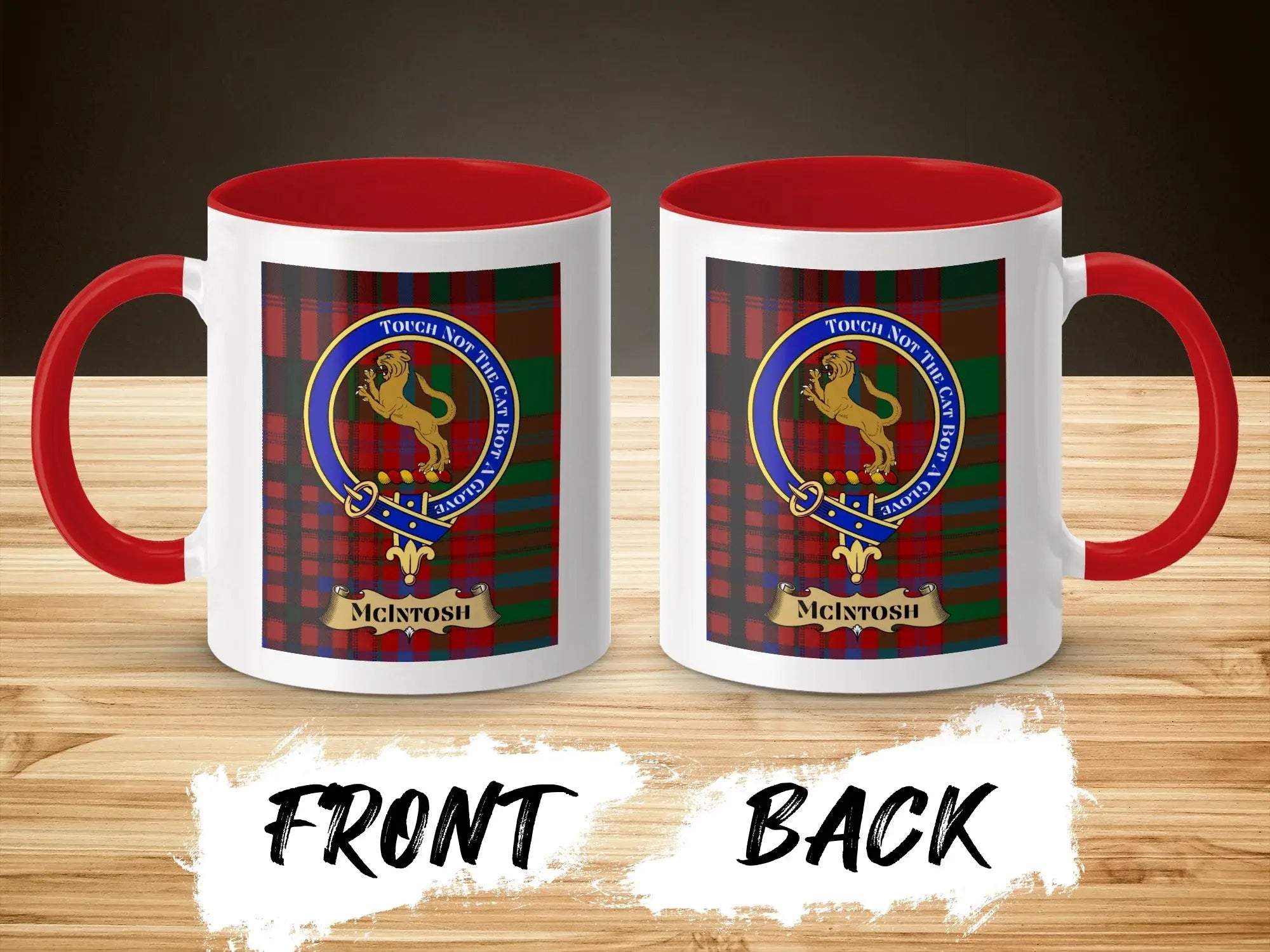 Clan McIntosh Tartan Crest Mug Scottish Clan Mug