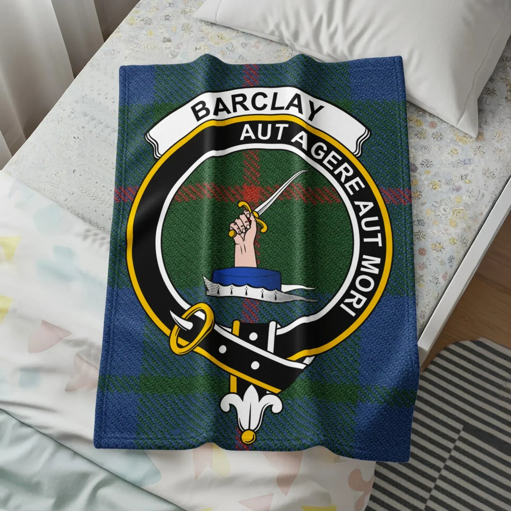 Barclay Aut Agere Aut Mori Crest Tartan Blanket product