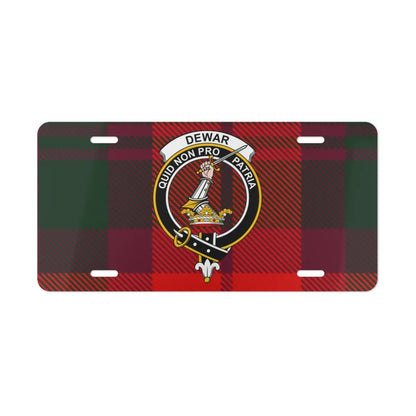 Dewar Clan Tartan Emblem Design License Plate product