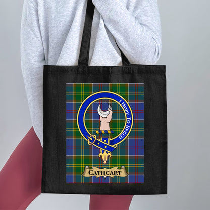 Cathcart Clan Scottish Tartan Crest Tote Bag - Living Stone Gifts