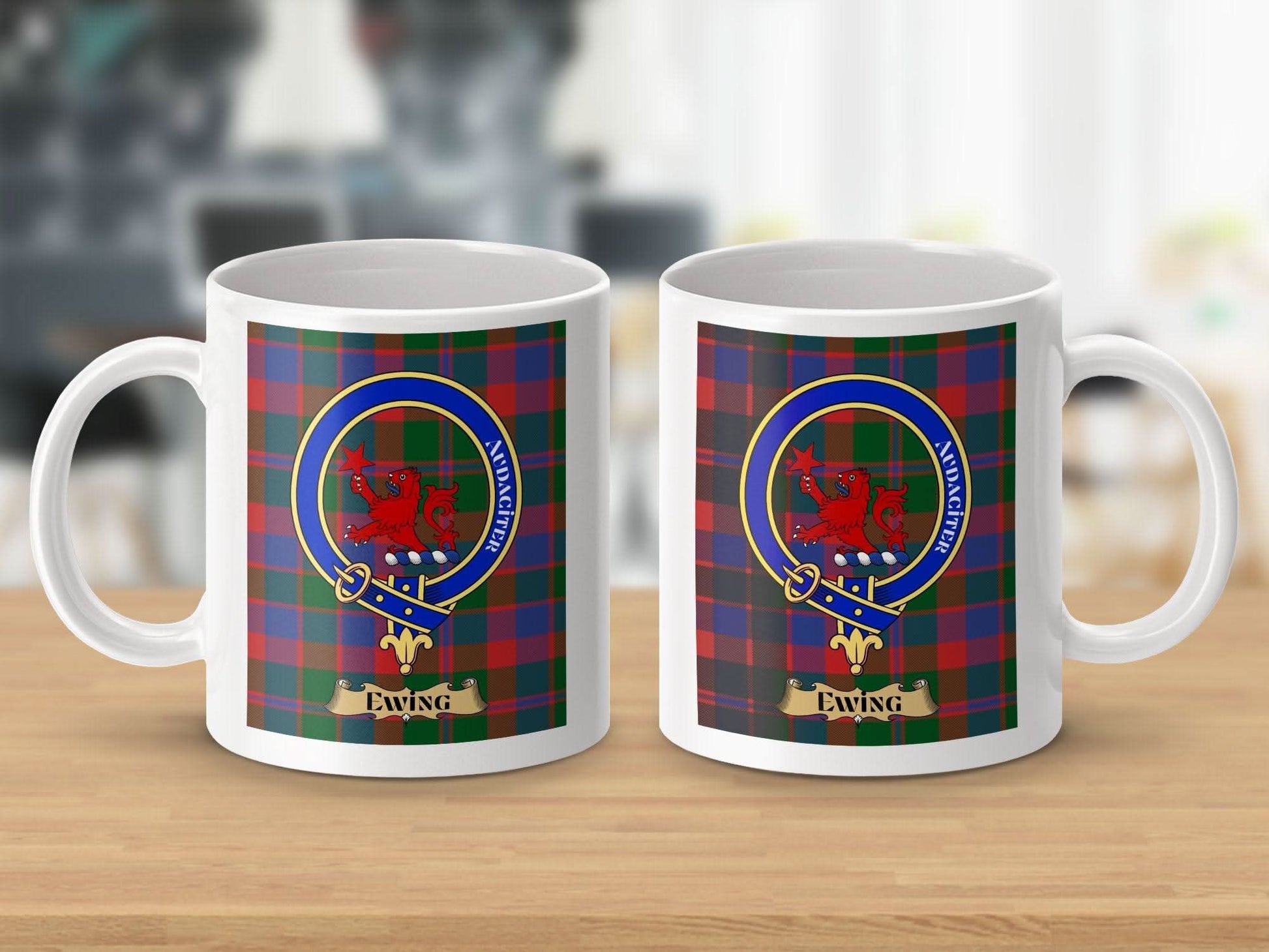 Ewing Crest Clan Plaid Design Mug Unique Drinkware product