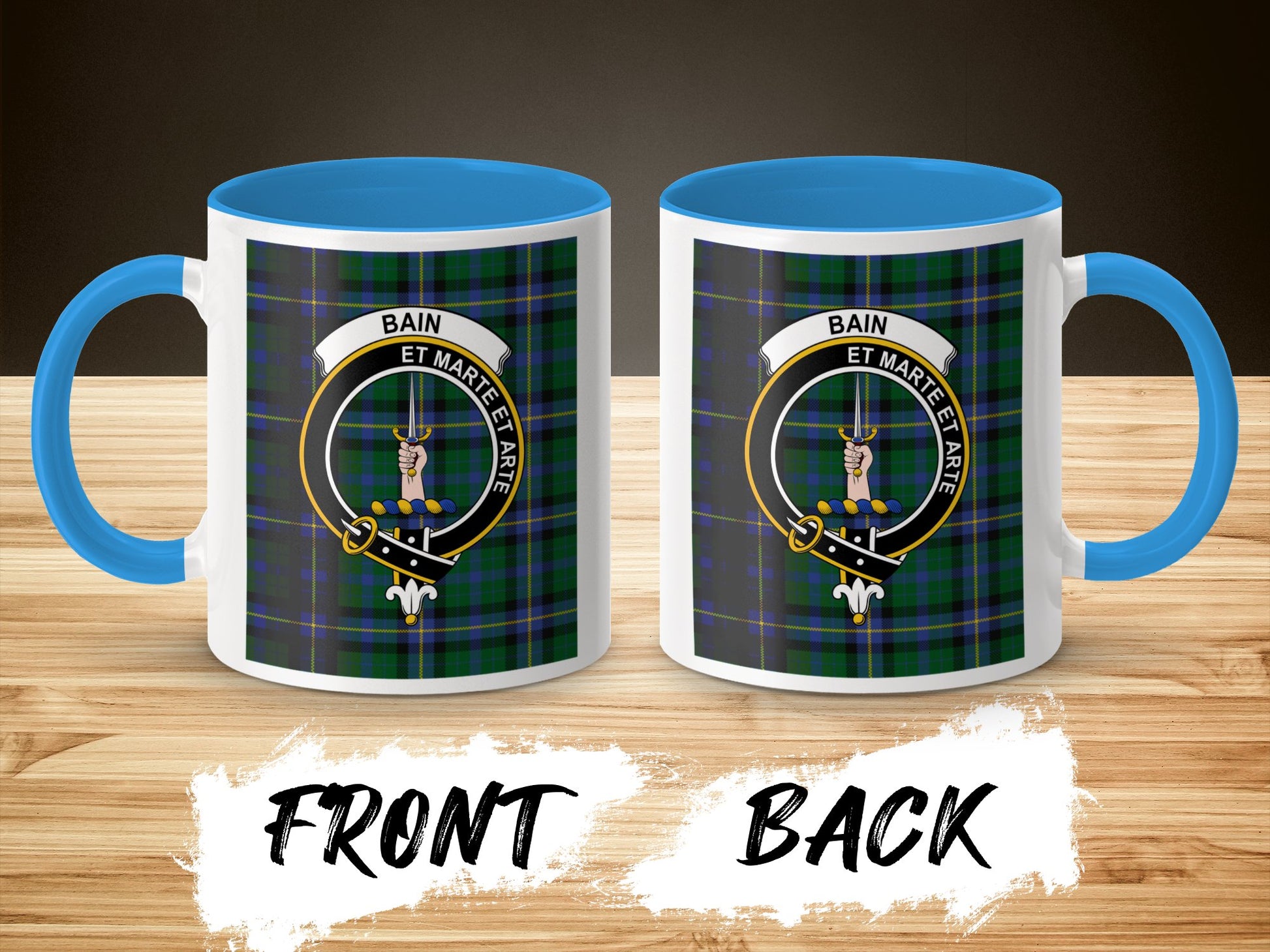 Scottish Clan Bain Et Marte Et Arte Crest Mug - Living Stone Gifts