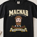 MacNab Scottish clan graphic T-shirt in Black, front view