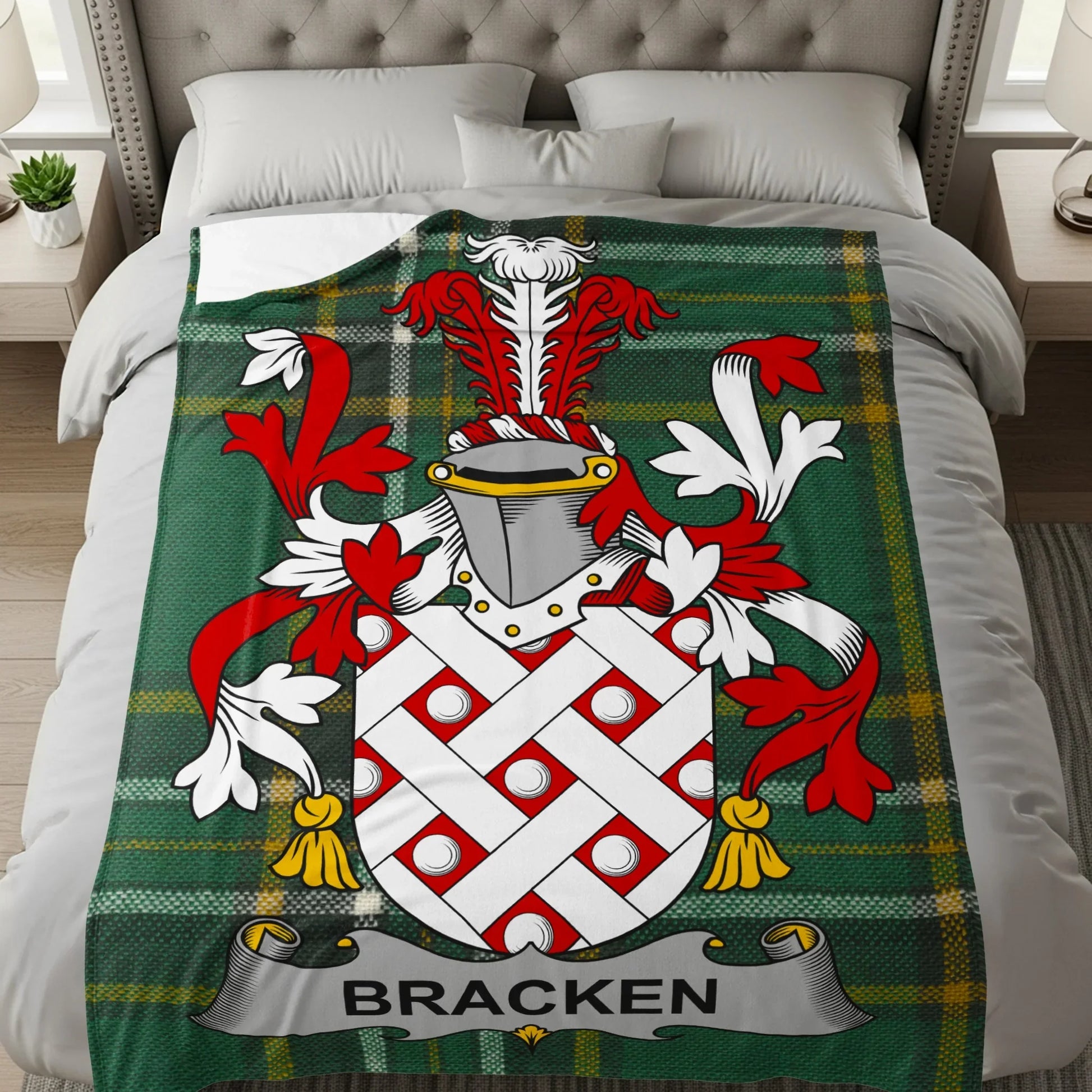Stunning Bracken Family Crest Design Blanket product