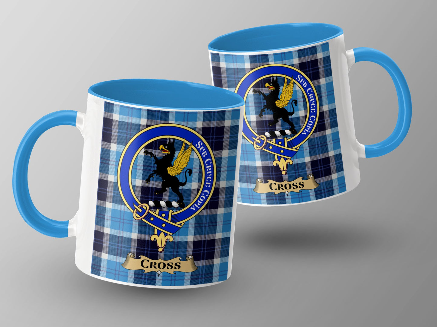 Clan Cross Scottish Tartan Crest Design Mug - Living Stone Gifts