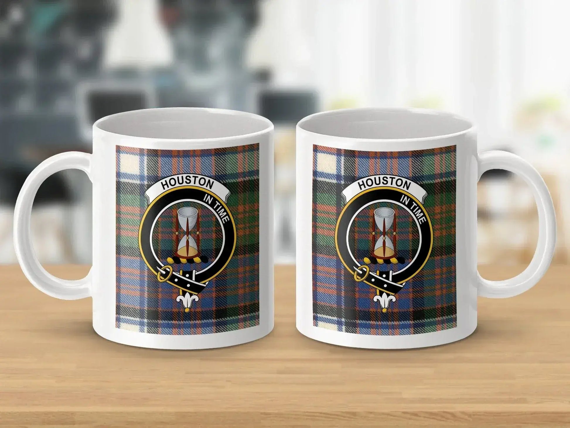 Houston In Time Plaid Printed White Mug product