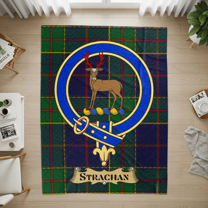 Strachan Tartan Plaid Deer Emblem Rug product
