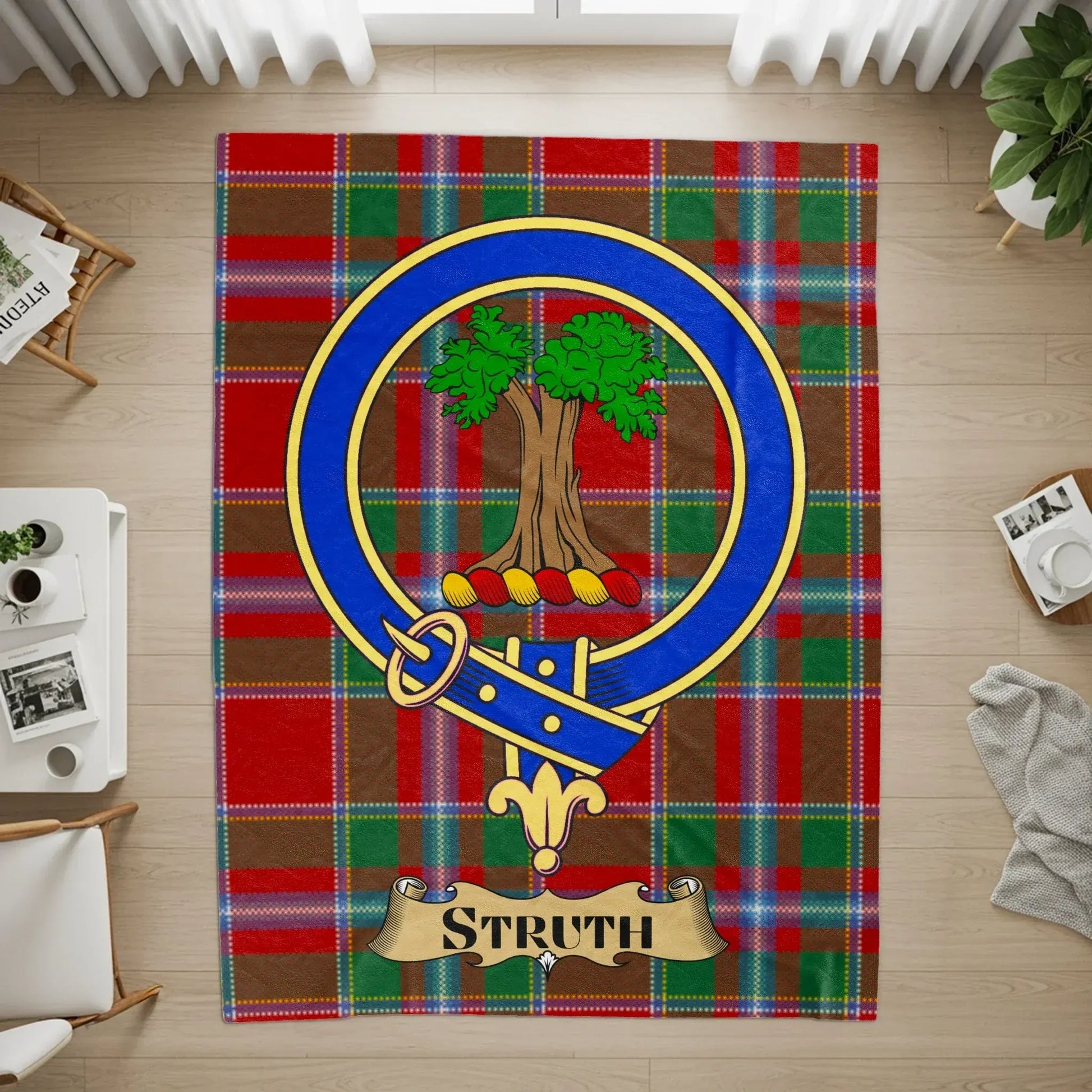 Clan Crest with Tartan Background Struth product type