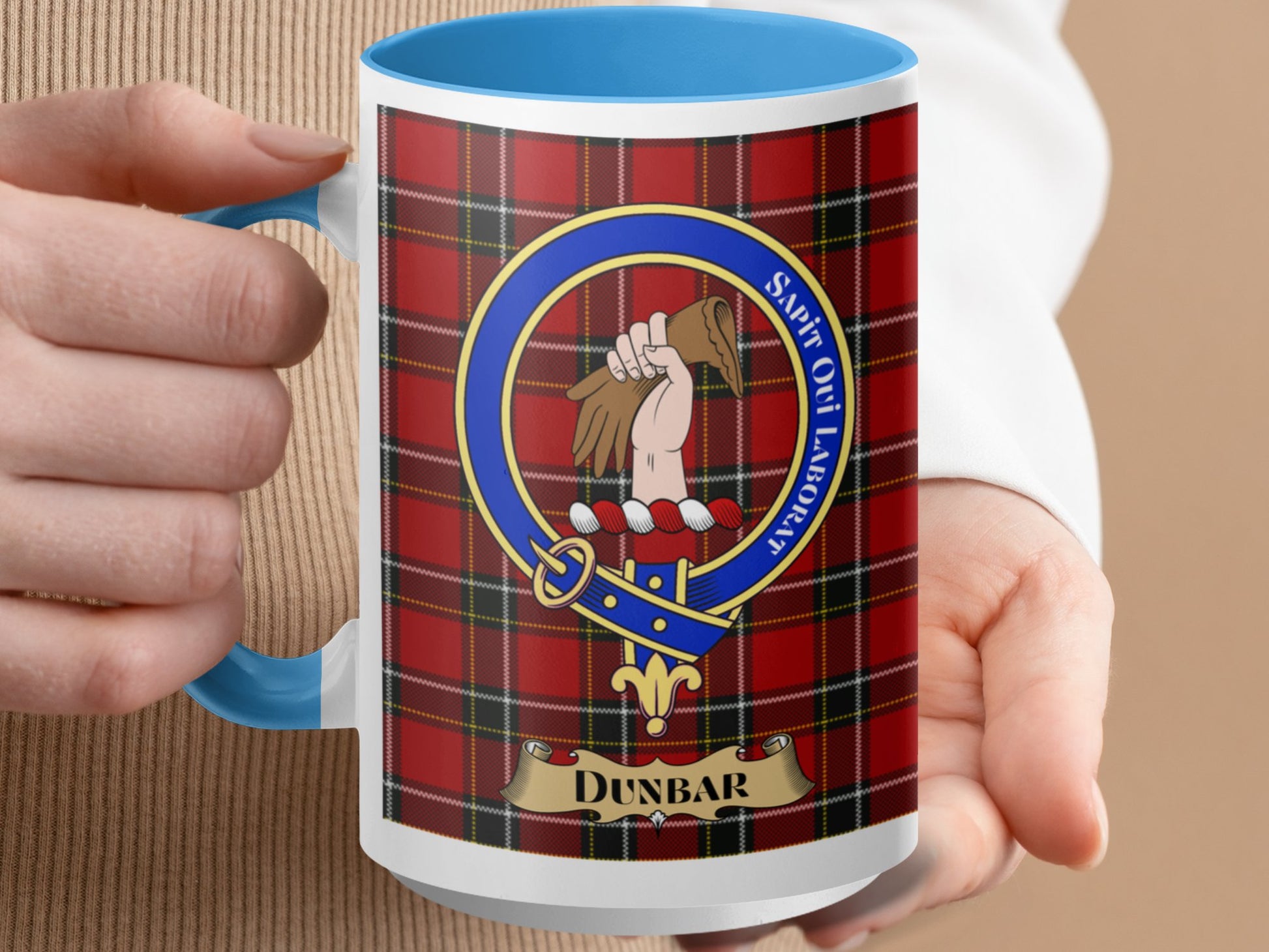 Dunbar Family Tartan Clan Crest Design Mug - Living Stone Gifts