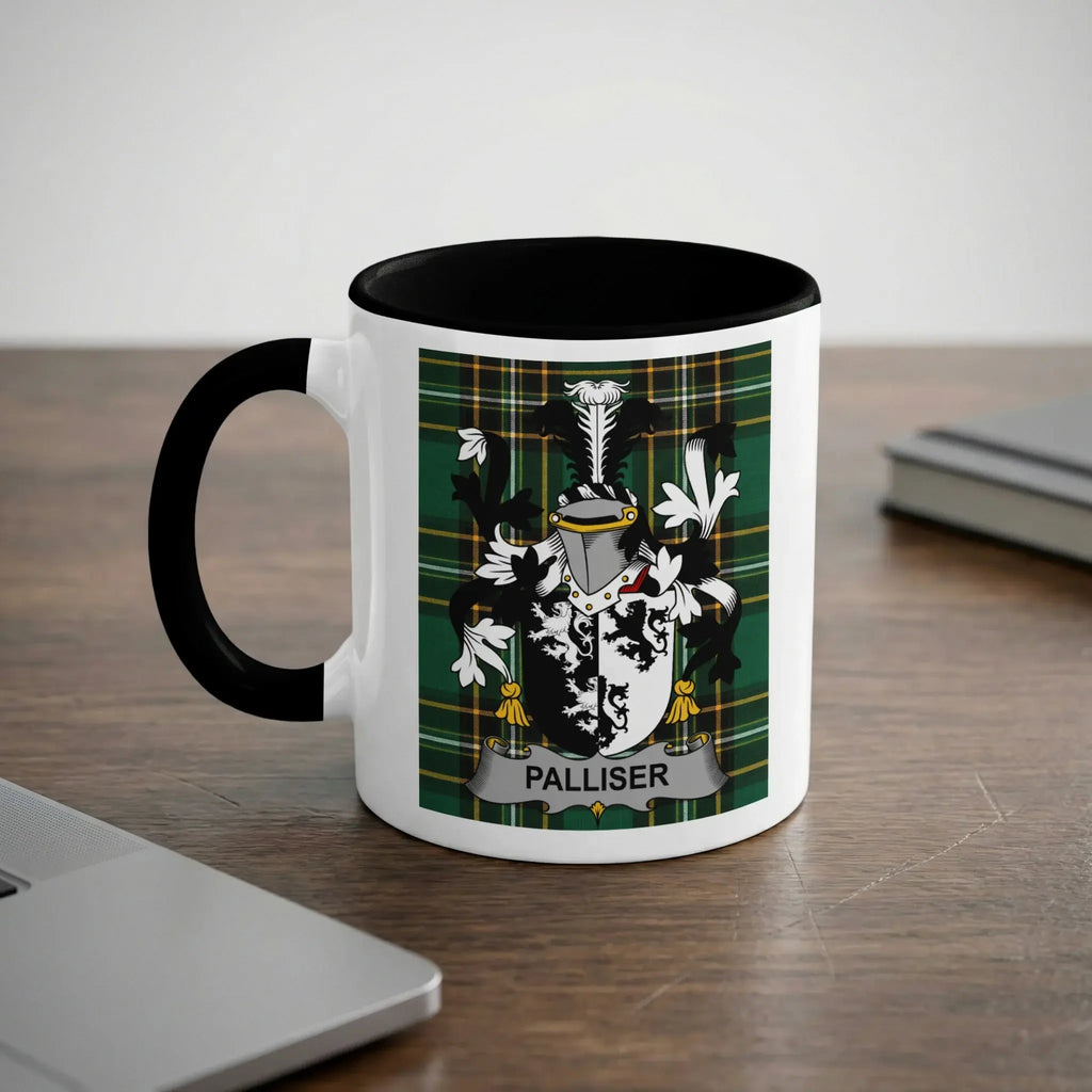 Palliser Irish heritage mug with black interior and surname crest