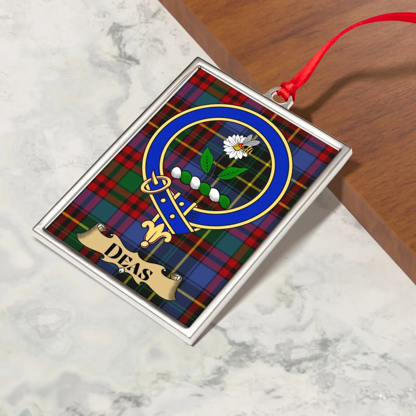 Scottish Clan Deas Tartan Crest Ornament product