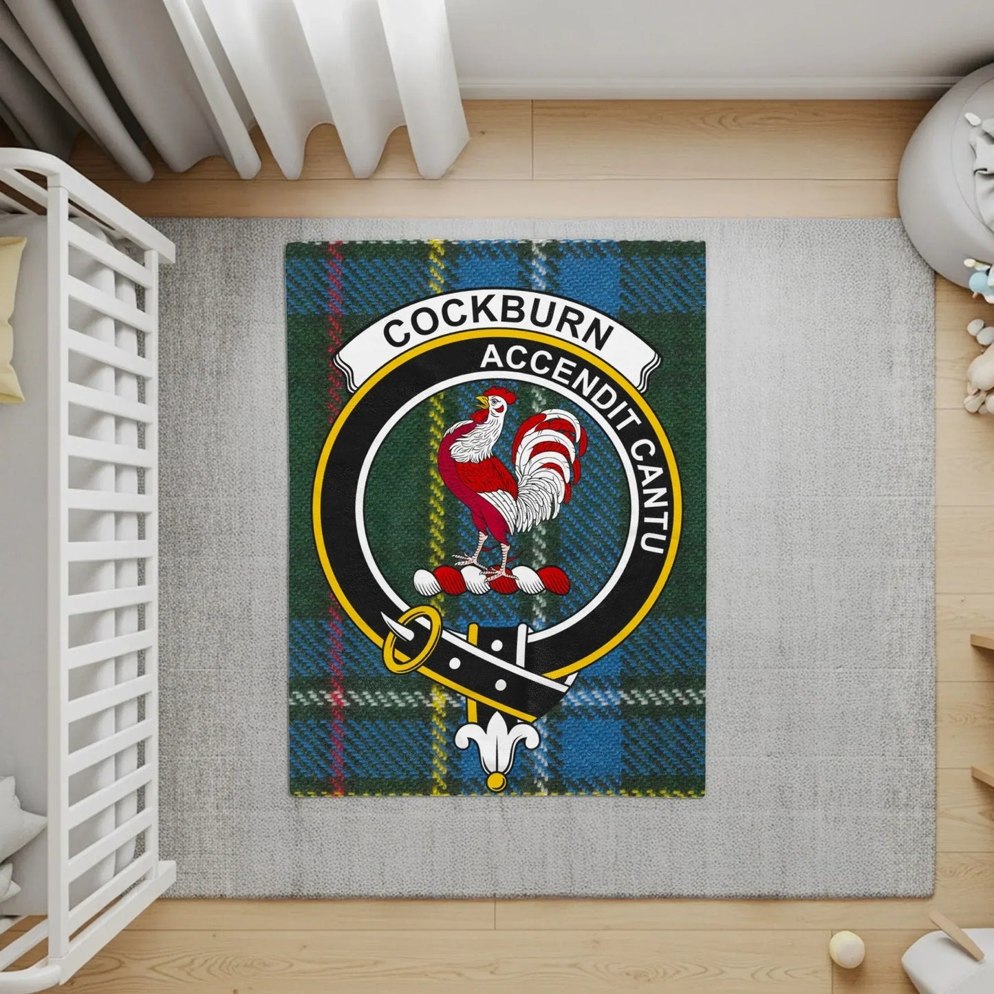 Cockburn Family Crest Rug Personalized Unique product