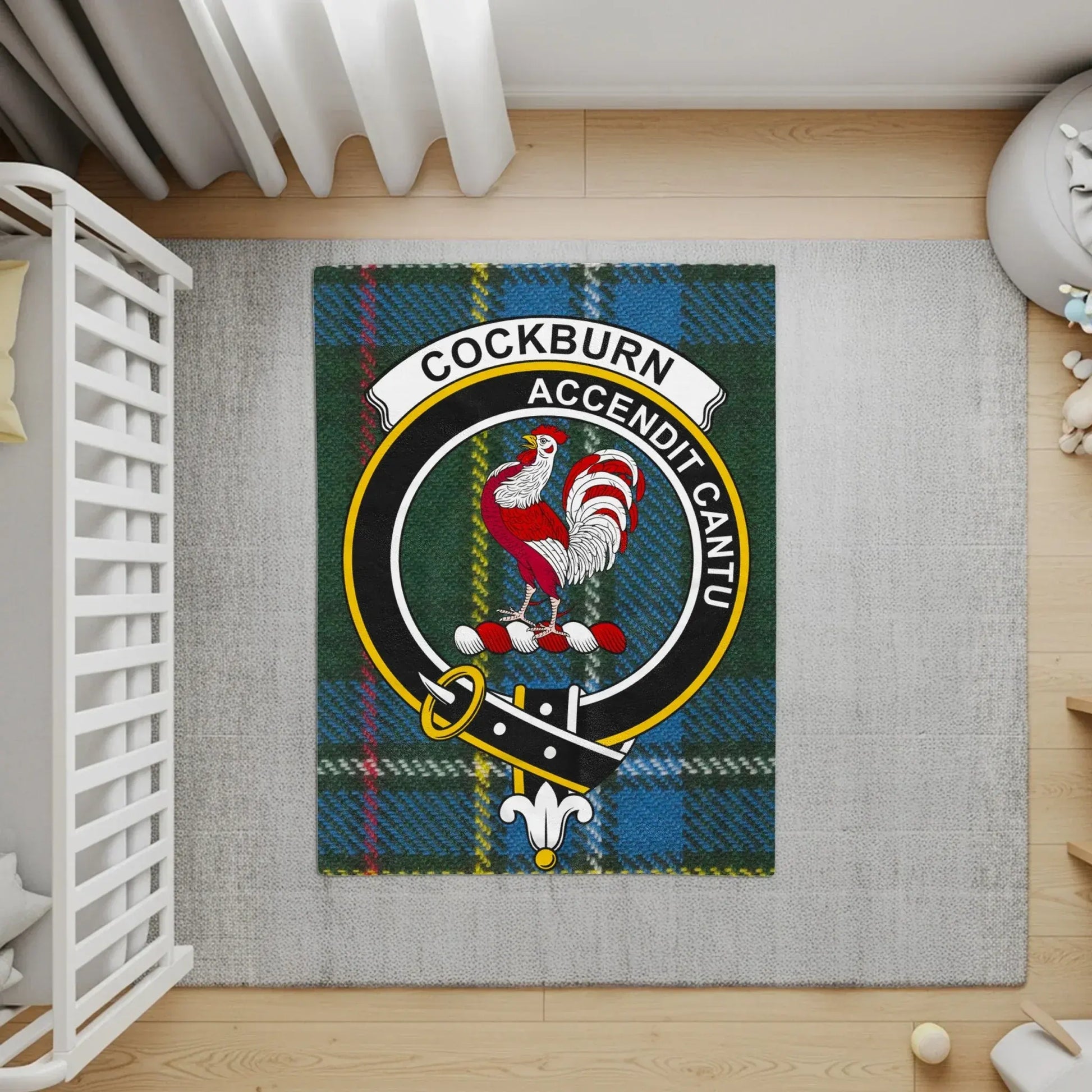 Cockburn Family Crest Rug Personalized Unique product