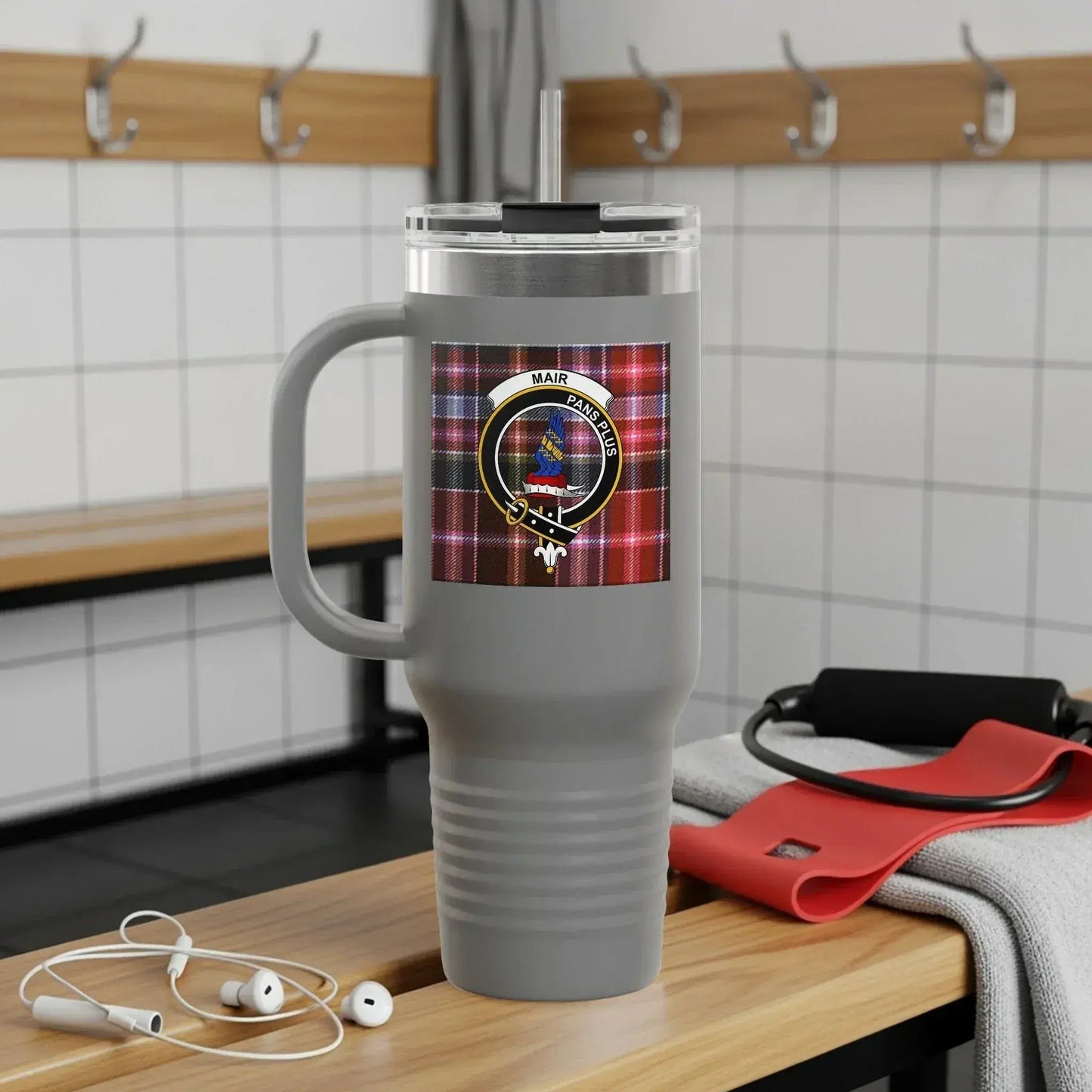 Scottish Clan MacRae Crest Grey Travel Mug product