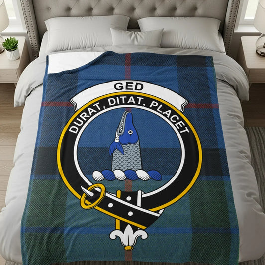 Scottish Clan Crest Blanket Ged Plaid Throw Blanket product type