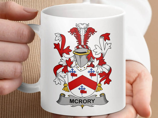 McRory Surname Irish Family Crest Mug - Celtic Ancestry Gifts