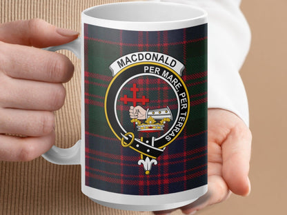 Scottish Clan MacDonald Tartan Crest Plaid Mug - Living Stone Gifts