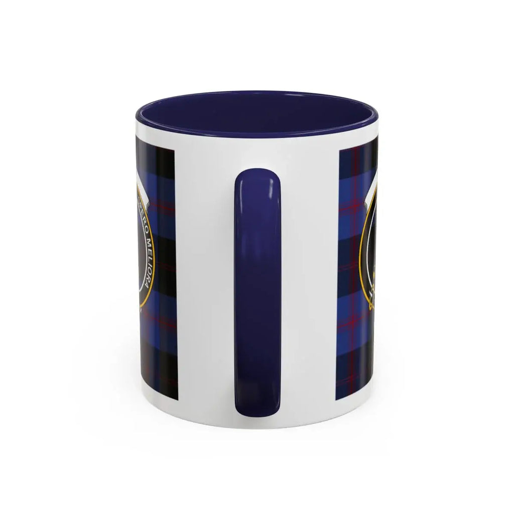 Navy Plaid Design Mug with Handle 11oz Coffee Cup