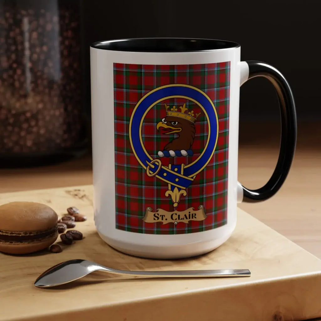 St. Clair Family Crest Tartan Coffee Mug