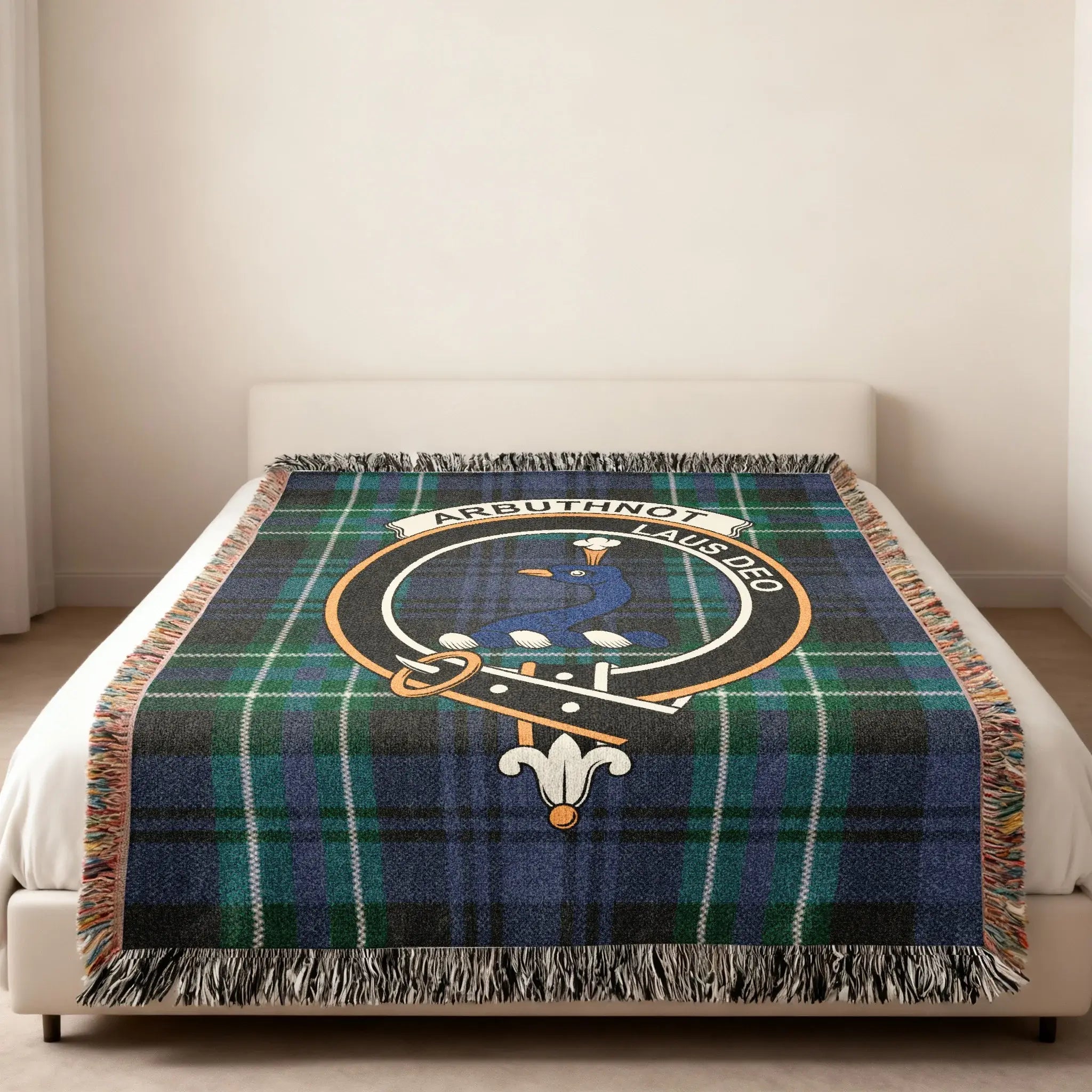 Arbuthnot Laus Deo Woven Tartan Design Blanket