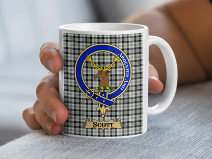 Scott Clan Scottish Crest Tartan Heritage Emblem Mug - Living Stone Gifts