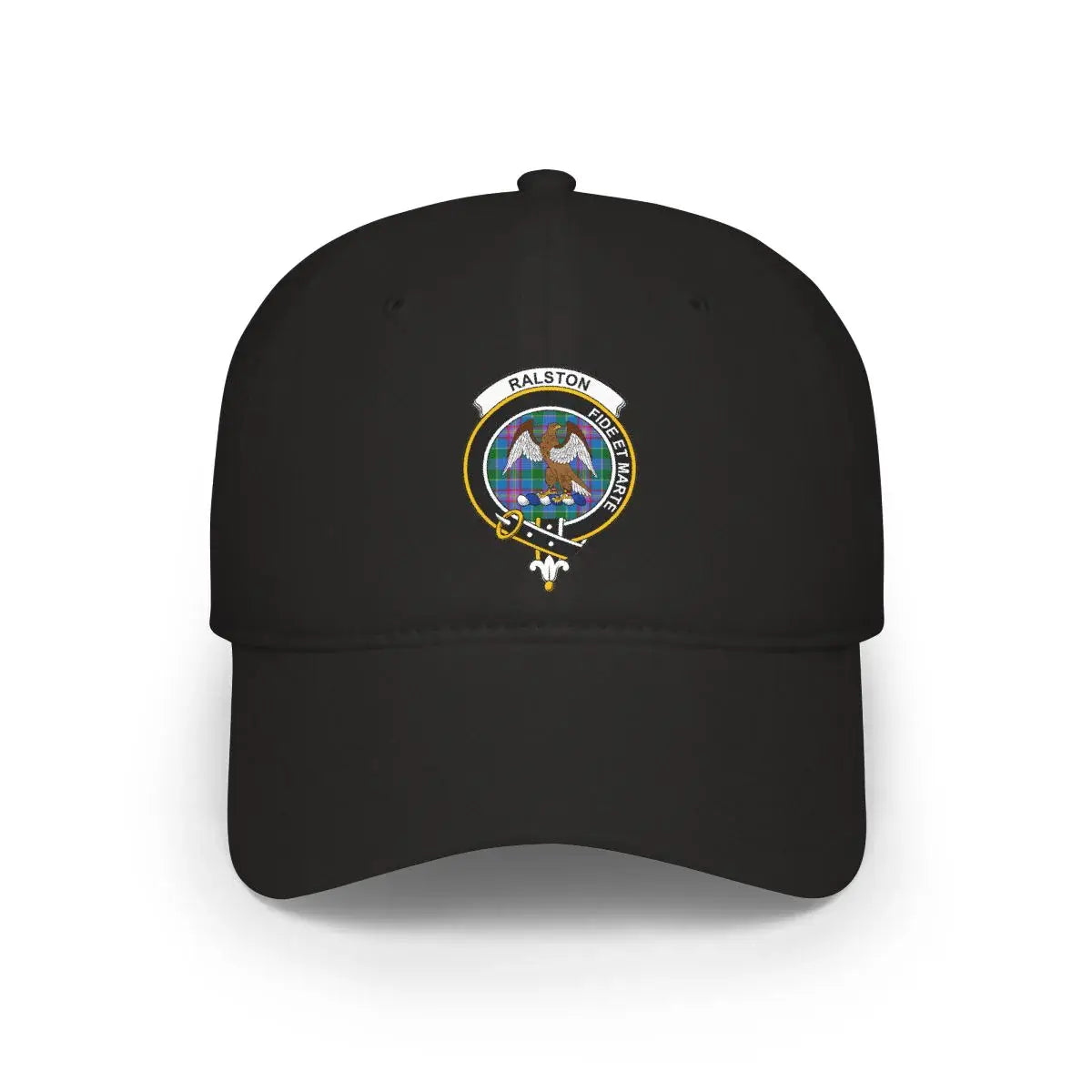 Ralston Fide Et Marte Emblem Black Hat Adjustable Cap