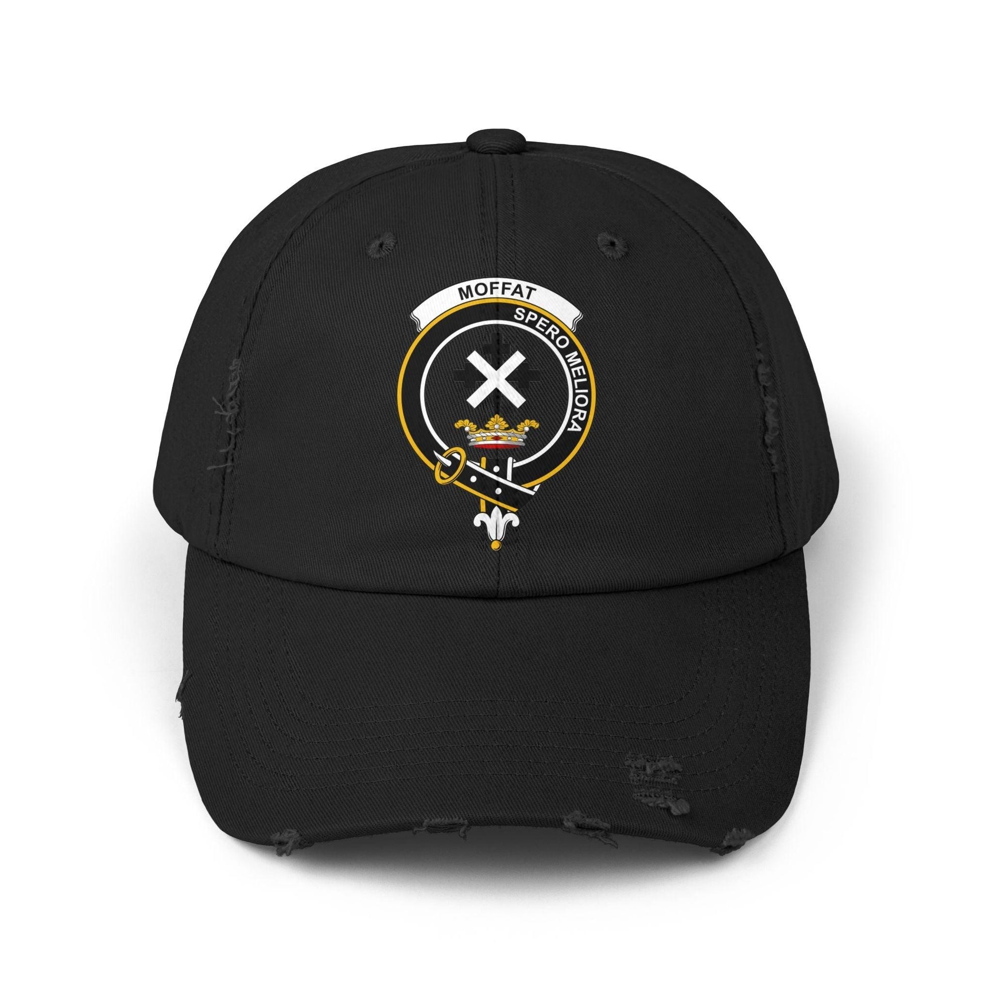 Moffat Clan Crest Scottish Distressed Baseball Cap - Celtic Ancestry Gifts