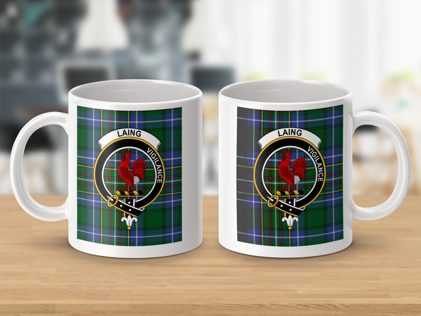 Clan Laing Vigilance Scottish Crest Tartan Plaid Mug - Living Stone Gifts