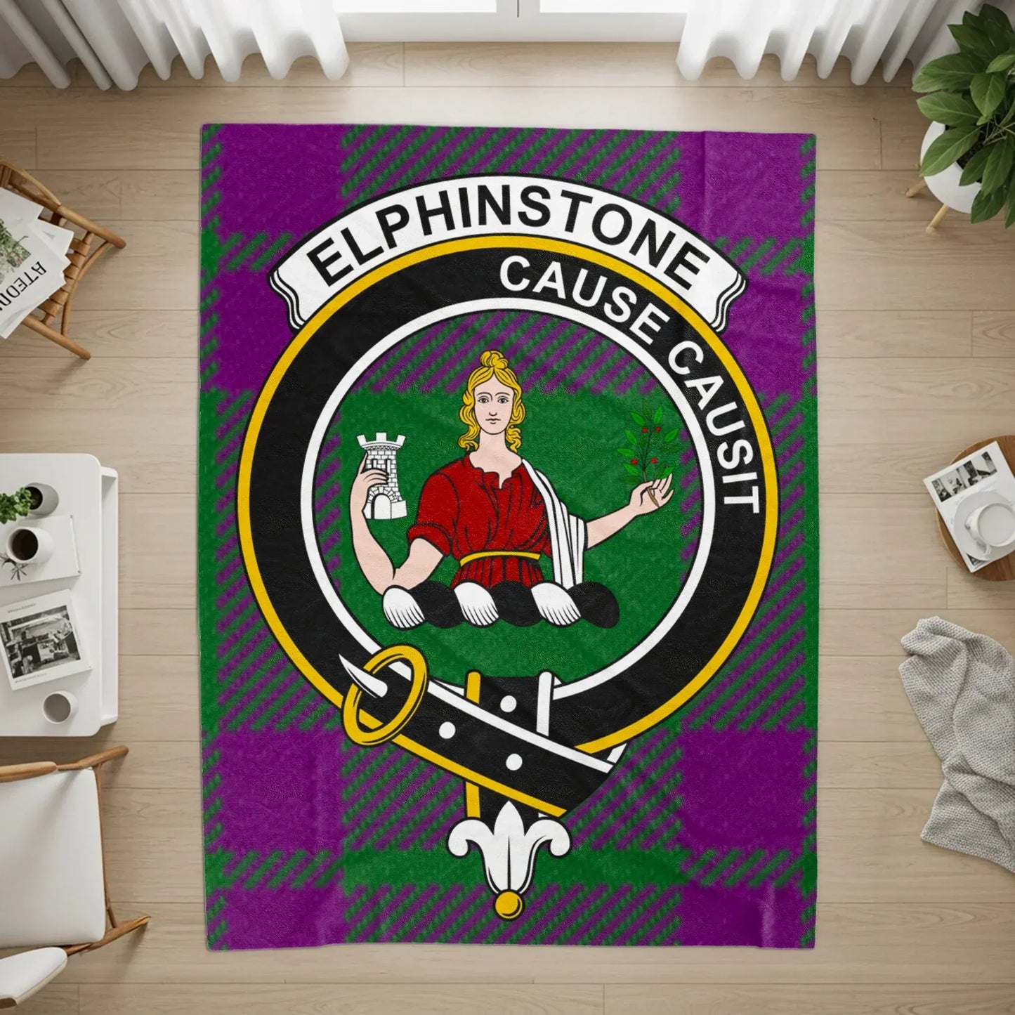Elphinstone Cause Causit Purple Plaid Rug product