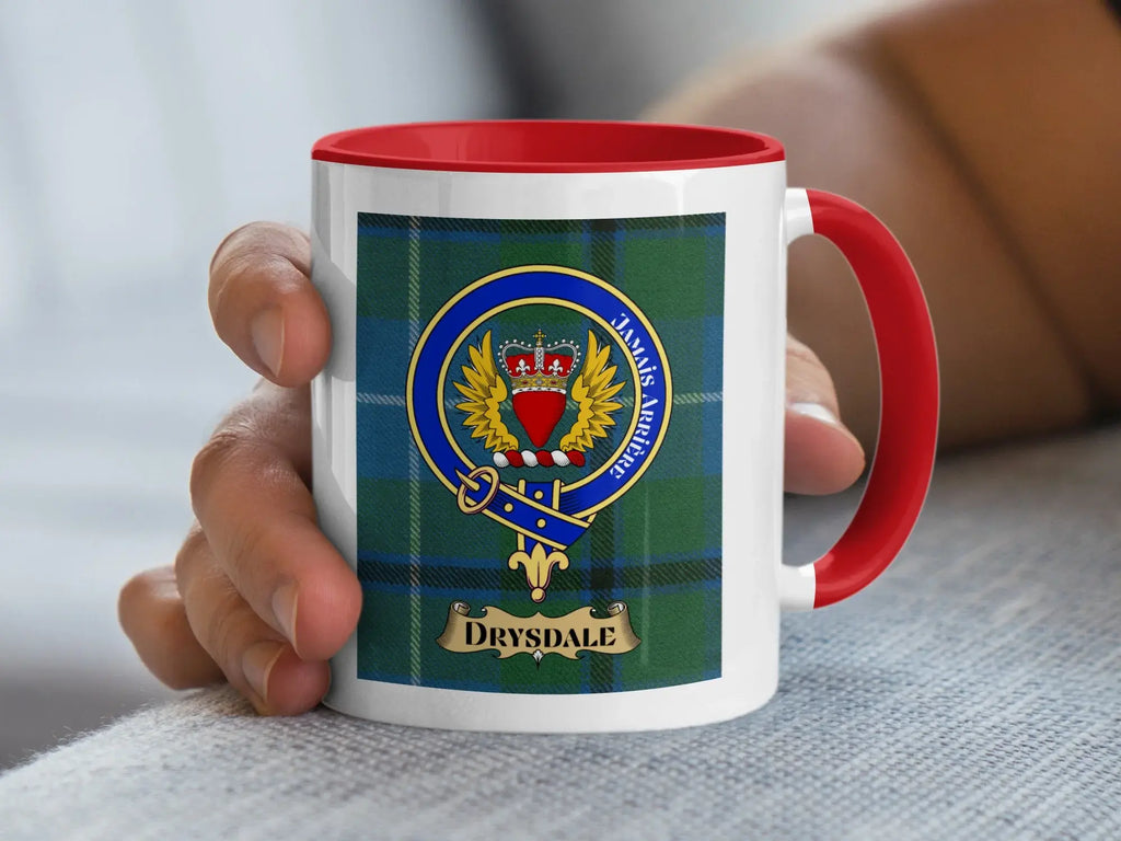 Drysdale family crest ceramic mug for everyday coffee and tea