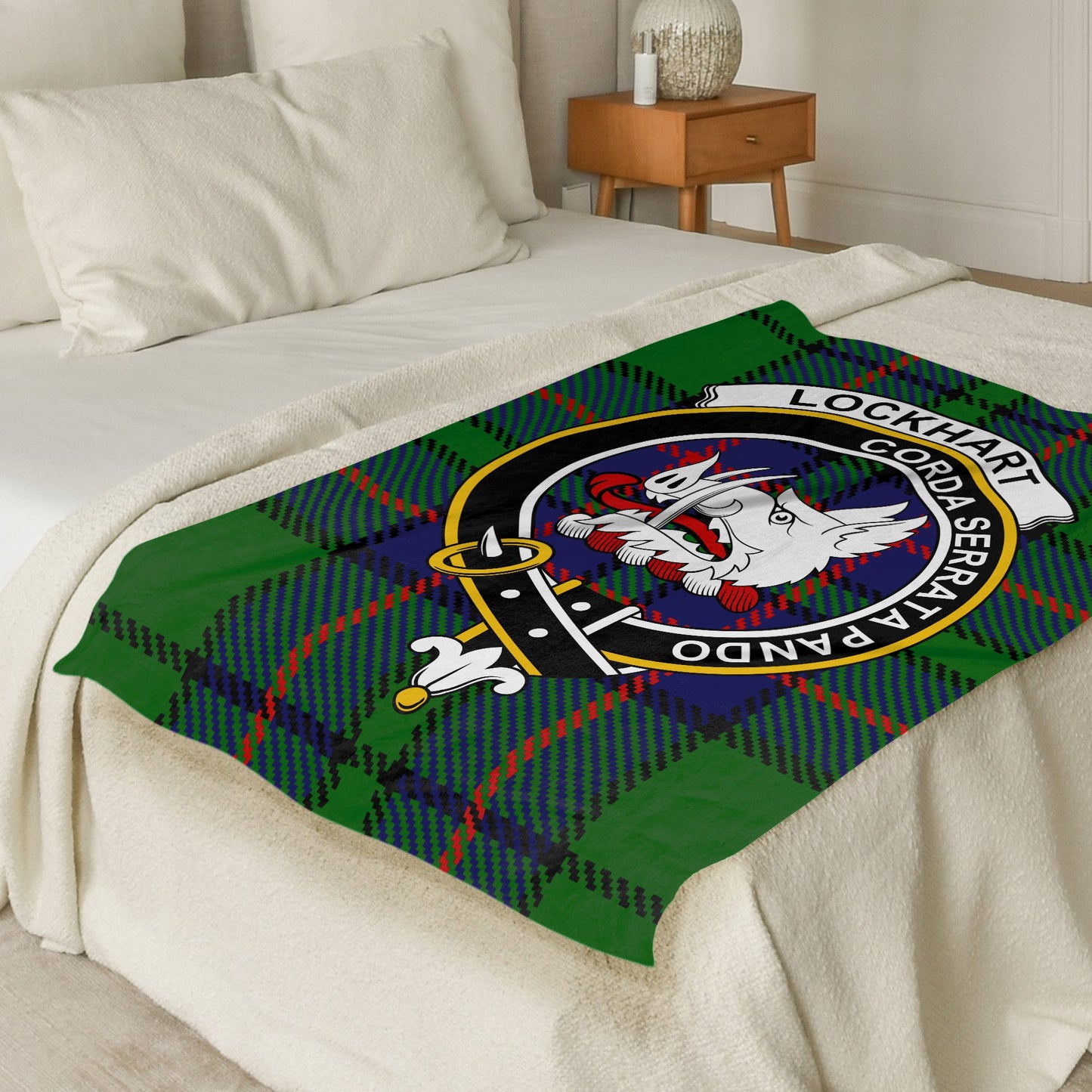 Scottish Clan Lockhart Corda Serrata Pando Blanket - Living Stone Gifts