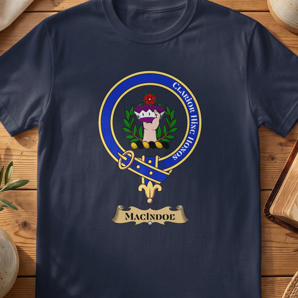 MacIndoe Scottish clan crest T-shirt in navy