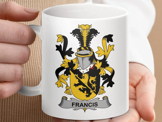 Francis Surname Irish Family Crest Mug - Celtic Ancestry Gifts