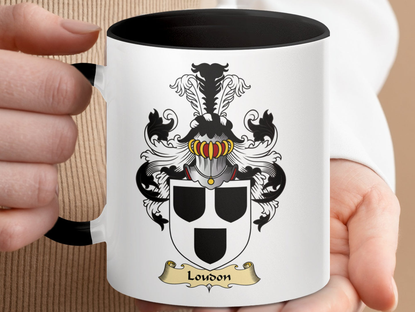 Clan Loudon Scottish Clan Surname Coat of Arms Mug - Living Stone Gifts