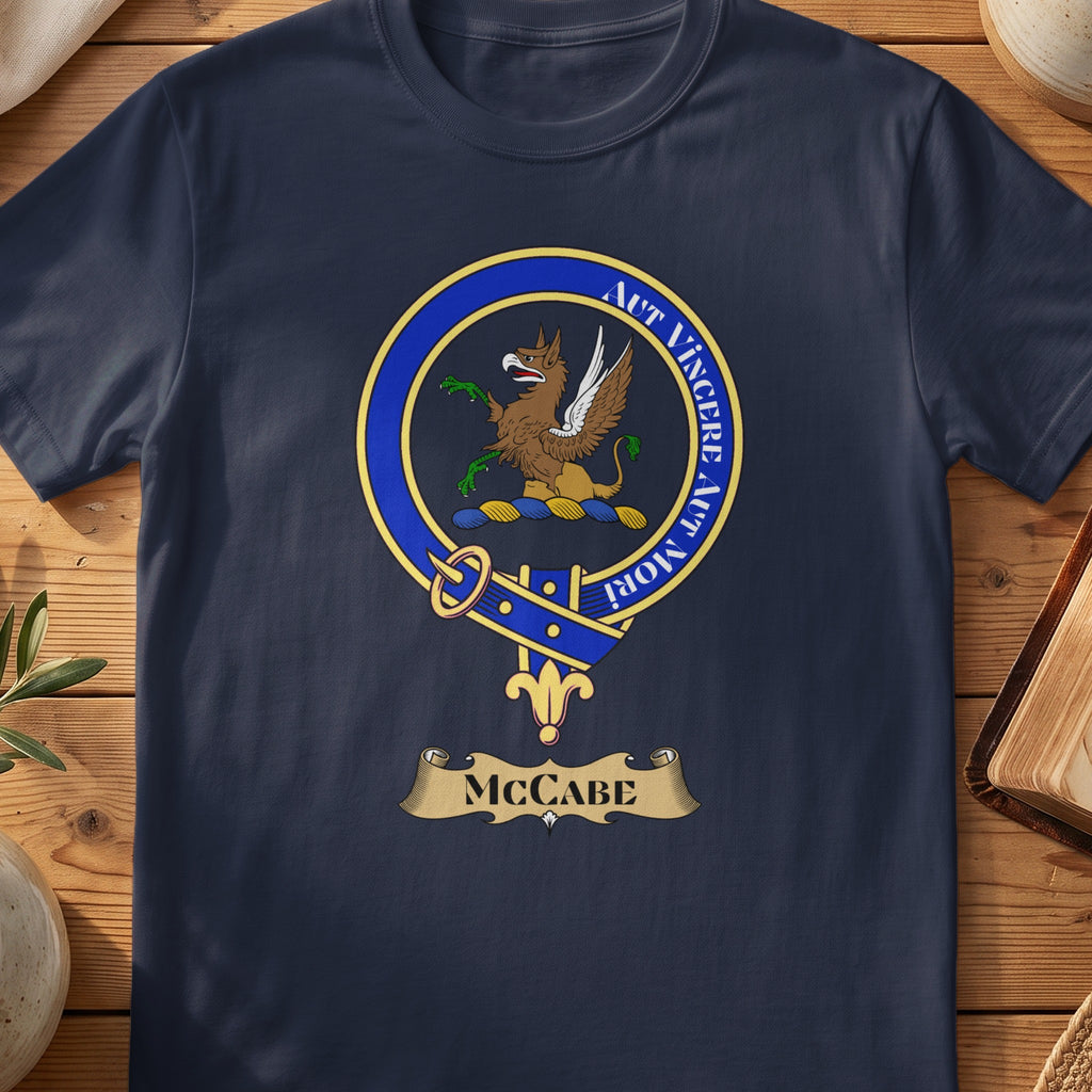 McCabe Scottish clan crest T-shirt in Navy