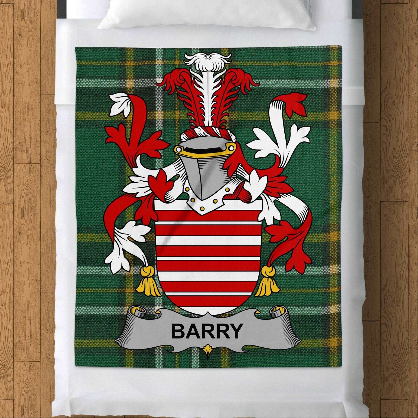 Barry Surname Irish Tartan Throw Blanket - Living Stone Gifts