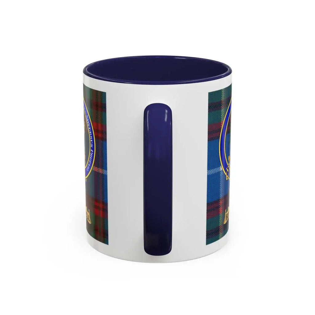 Blue and White Tartan Design Ceramic Mug