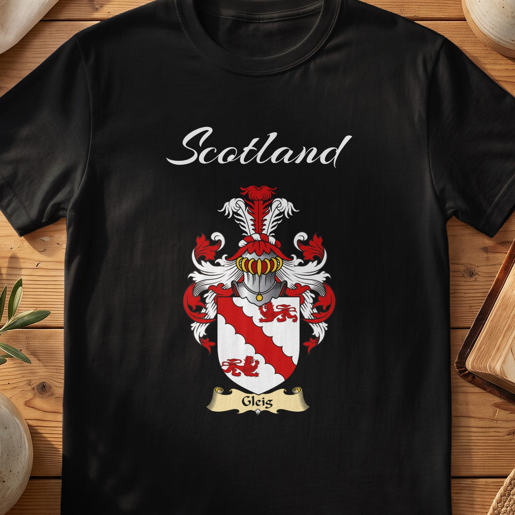 Gleis Scottish family shield T-shirt in Black