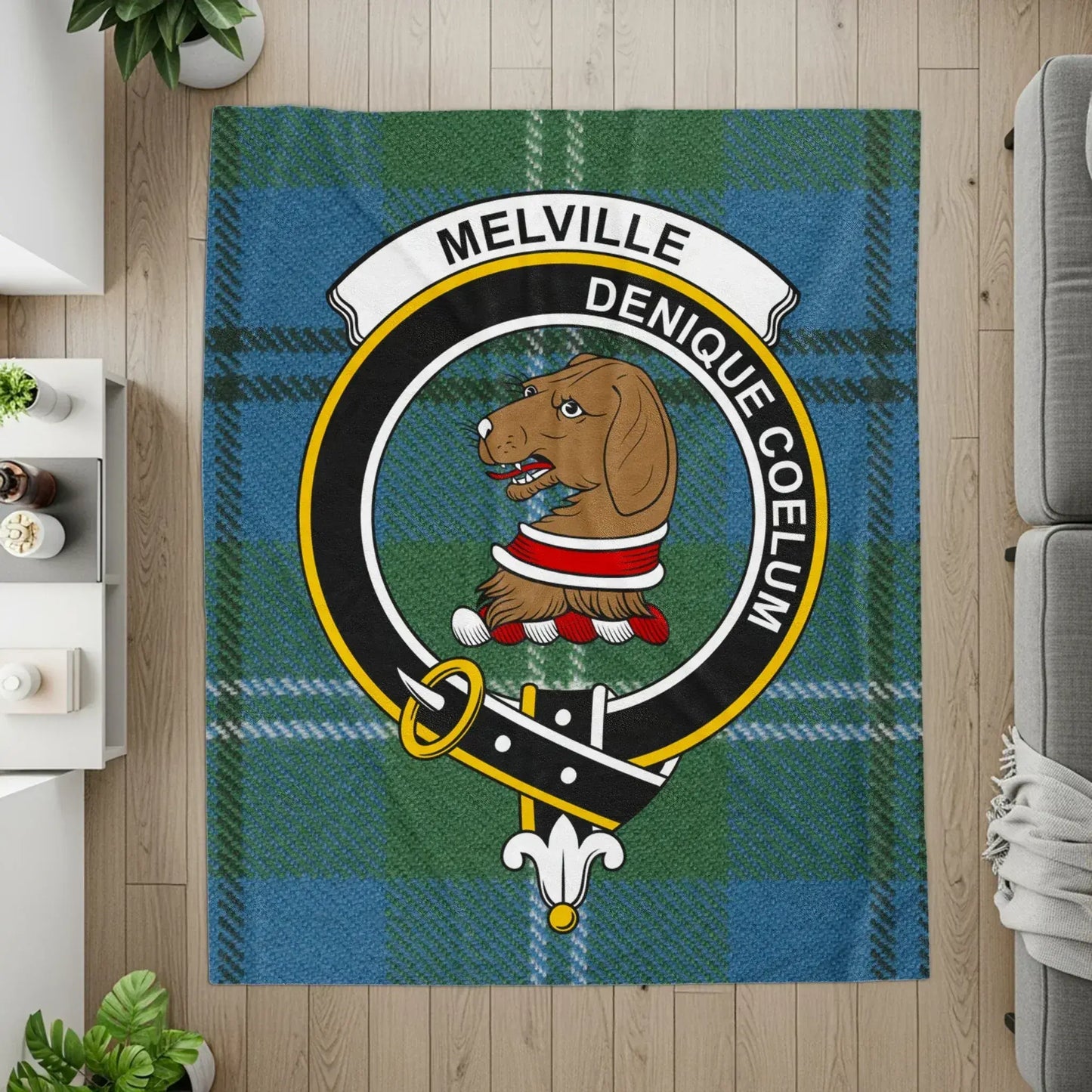 Melville Clan Crest Tartan Blanket Unique Home Decor product