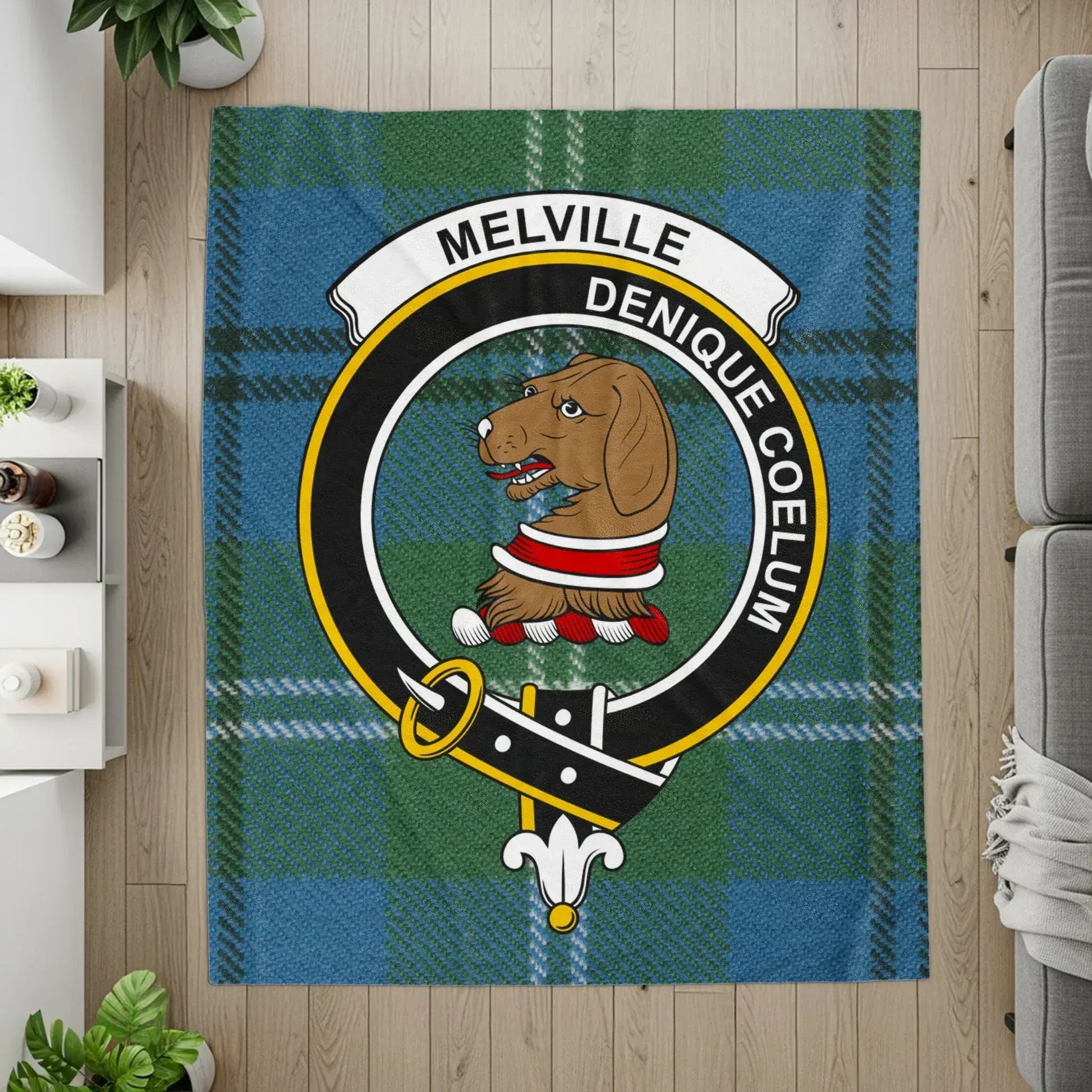 Melville Clan Crest Tartan Blanket Unique Home Decor product