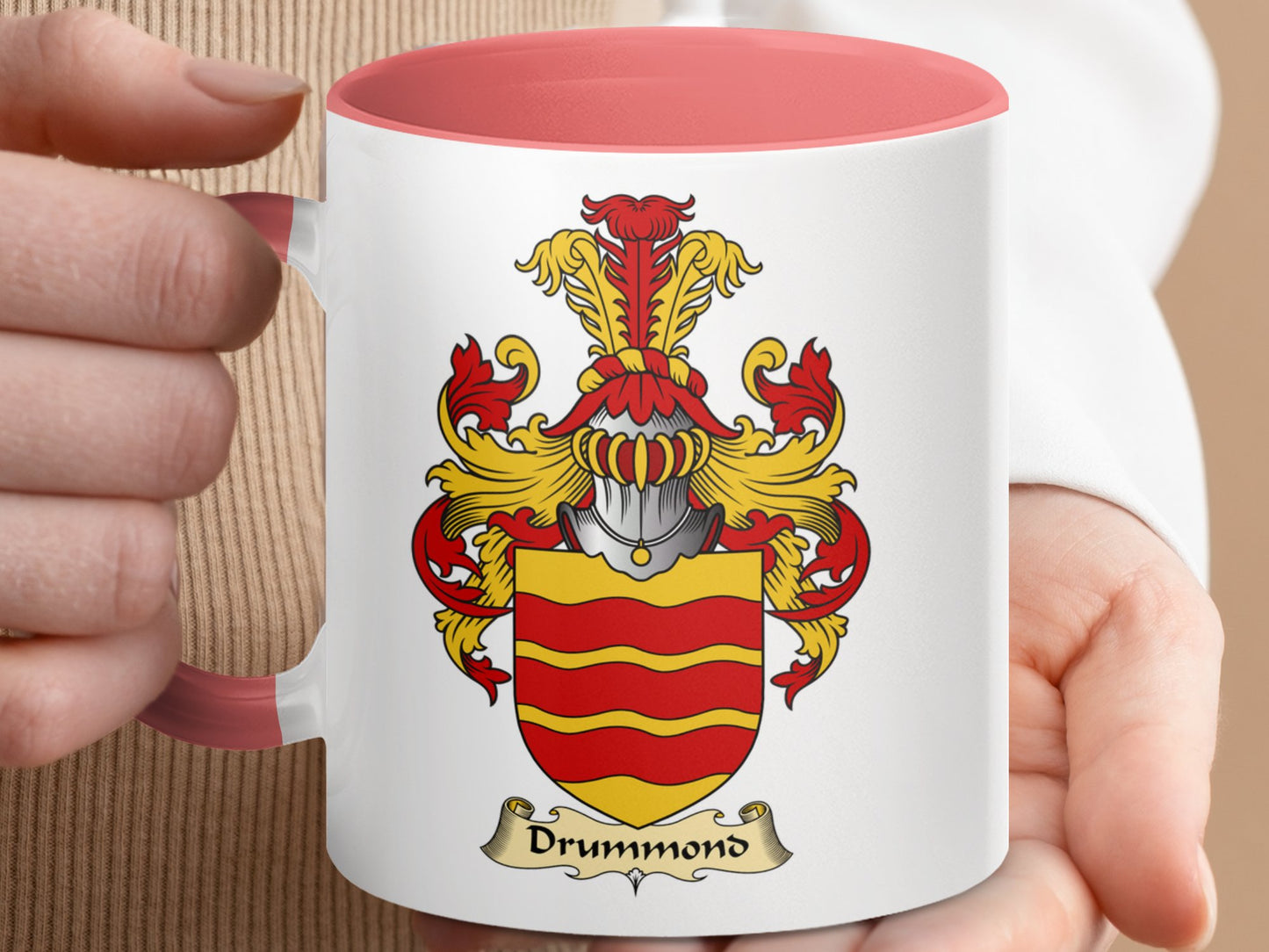 Clan Drummond Scottish Coat of Arms Accent Coffee Mug - Living Stone Gifts