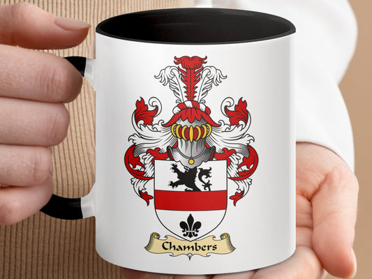 Chambers Scottish Clan Coat of Arms Accent Coffee Mug - Living Stone Gifts