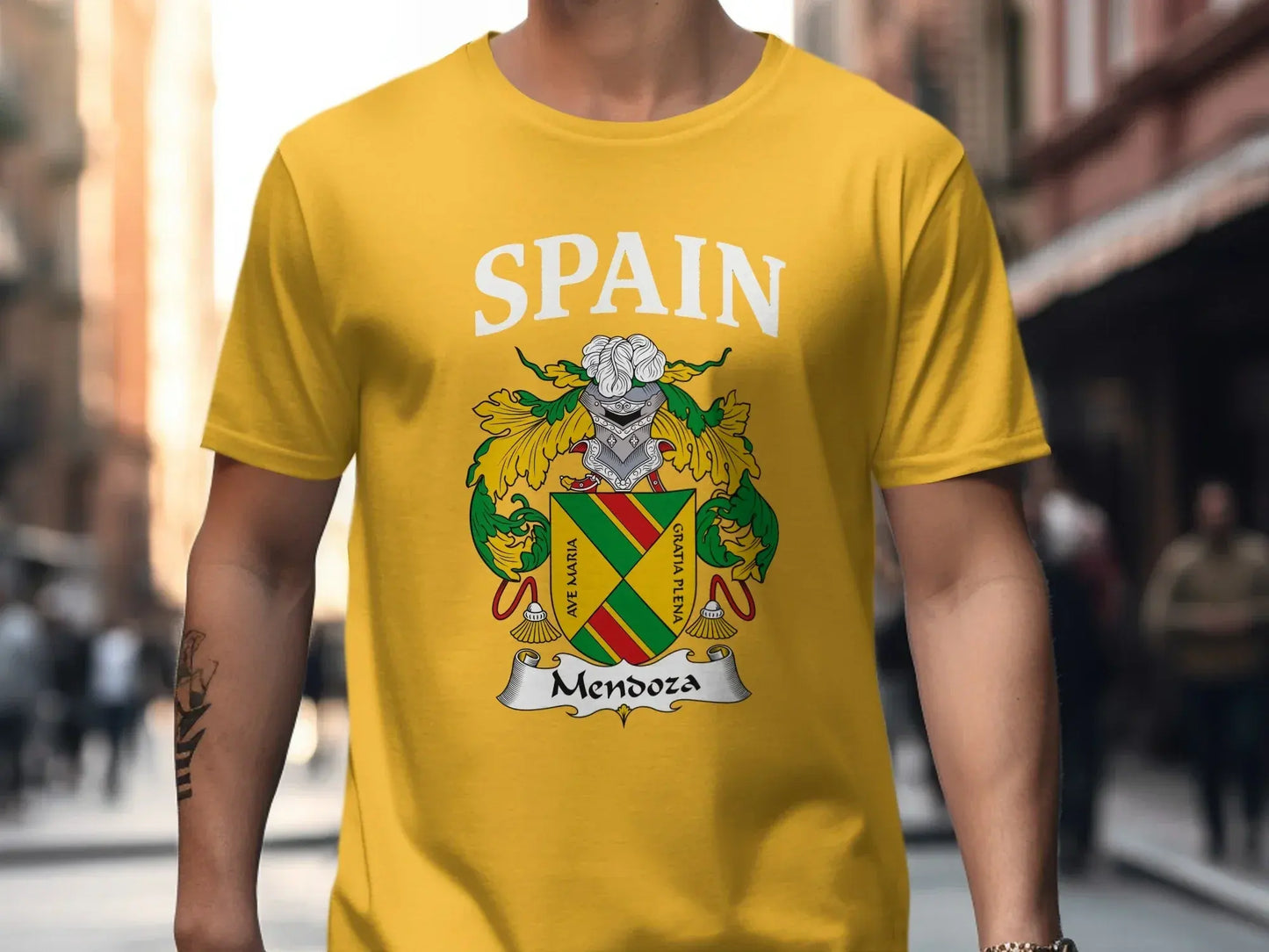 Spain Mendoza Family Crest Graphic T-Shirt product