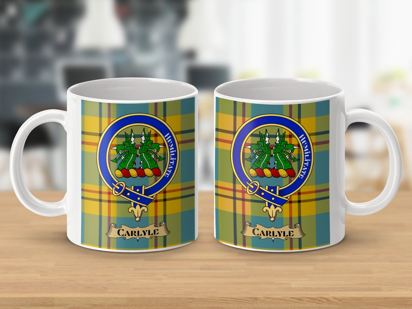 Clan Carlyle Scottish Tartan Crest Mug - Living Stone Gifts