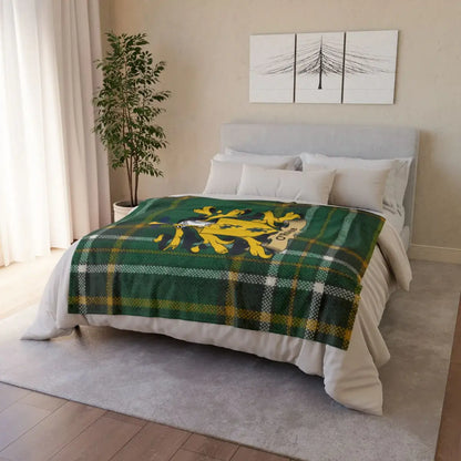 Cozy Tartan Blanket Featuring Classic Lion Design product type