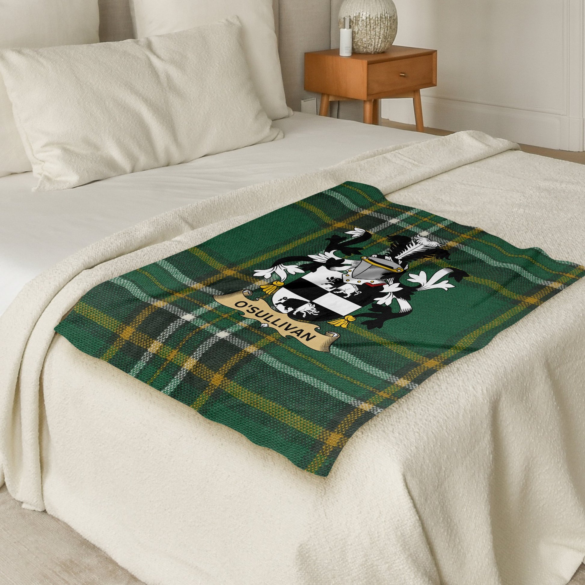 O'Sullivan Surname Irish Tartan Throw Blanket - Living Stone Gifts